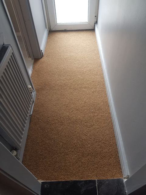 Entrance hall with front door and coir matting